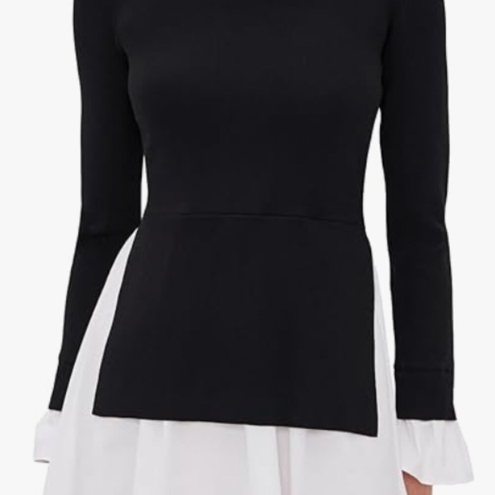 English Factory Women's Poplin Combo Knit Dress: